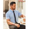imageCOOFANDY Mens Button Down Shirts Short Sleeve Casual Dress Shirts Untucked Summer Shirt with PocketLight Blue