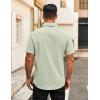 imageCOOFANDY Mens Button Down Shirts Short Sleeve Casual Dress Shirts Untucked Summer Shirt with PocketLight Green