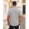 imageCOOFANDY Mens Button Down Shirts Short Sleeve Casual Dress Shirts Untucked Summer Shirt with PocketLight Grey