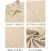 imageCOOFANDY Mens Button Down Shirts Short Sleeve Casual Dress Shirts Untucked Summer Shirt with PocketLight Khaki
