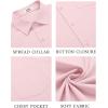 imageCOOFANDY Mens Button Down Shirts Short Sleeve Casual Dress Shirts Untucked Summer Shirt with PocketLight Pink