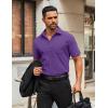 imageCOOFANDY Mens Button Down Shirts Short Sleeve Casual Dress Shirts Untucked Summer Shirt with PocketPurple