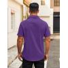 imageCOOFANDY Mens Button Down Shirts Short Sleeve Casual Dress Shirts Untucked Summer Shirt with PocketPurple
