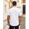 imageCOOFANDY Mens Button Down Shirts Short Sleeve Casual Dress Shirts Untucked Summer Shirt with PocketWhite