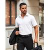 imageCOOFANDY Mens Button Down Shirts Short Sleeve Casual Dress Shirts Untucked Summer Shirt with PocketWhite
