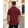 imageCOOFANDY Mens Button Down Shirts Short Sleeve Casual Dress Shirts Untucked Summer Shirt with PocketWine Red