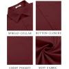 imageCOOFANDY Mens Button Down Shirts Short Sleeve Casual Dress Shirts Untucked Summer Shirt with PocketWine Red