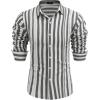 imageCOOFANDY Mens Cuban Guayabera Shirt Casual Button Down Shirts Long Sleeve Summer Beach ShirtsBlack Stripe