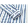 imageCOOFANDY Mens Cuban Guayabera Shirt Casual Button Down Shirts Long Sleeve Summer Beach ShirtsBlue Stripe