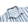 imageCOOFANDY Mens Cuban Guayabera Shirt Casual Button Down Shirts Long Sleeve Summer Beach ShirtsBlue Stripe