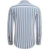 imageCOOFANDY Mens Cuban Guayabera Shirt Casual Button Down Shirts Long Sleeve Summer Beach ShirtsBlue Stripe