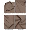 imageCOOFANDY Mens Cuban Guayabera Shirt Casual Button Down Shirts Long Sleeve Summer Beach ShirtsBrown