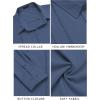 imageCOOFANDY Mens Cuban Guayabera Shirt Casual Button Down Shirts Long Sleeve Summer Beach ShirtsDark Blue