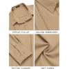 imageCOOFANDY Mens Cuban Guayabera Shirt Casual Button Down Shirts Long Sleeve Summer Beach ShirtsDark Khaki