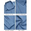 imageCOOFANDY Mens Cuban Guayabera Shirt Casual Button Down Shirts Long Sleeve Summer Beach ShirtsDenim Blue