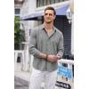 imageCOOFANDY Mens Cuban Guayabera Shirt Casual Button Down Shirts Long Sleeve Summer Beach ShirtsGrey