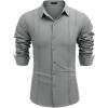 imageCOOFANDY Mens Cuban Guayabera Shirt Casual Button Down Shirts Long Sleeve Summer Beach ShirtsGrey