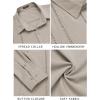 imageCOOFANDY Mens Cuban Guayabera Shirt Casual Button Down Shirts Long Sleeve Summer Beach ShirtsKhaki