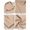 imageCOOFANDY Mens Cuban Guayabera Shirt Casual Button Down Shirts Long Sleeve Summer Beach ShirtsLight Khaki