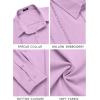 imageCOOFANDY Mens Cuban Guayabera Shirt Casual Button Down Shirts Long Sleeve Summer Beach ShirtsLight Purple