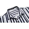 imageCOOFANDY Mens Cuban Guayabera Shirt Casual Button Down Shirts Long Sleeve Summer Beach ShirtsNavy Stripe