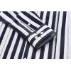imageCOOFANDY Mens Cuban Guayabera Shirt Casual Button Down Shirts Long Sleeve Summer Beach ShirtsNavy Stripe