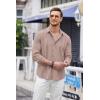 imageCOOFANDY Mens Cuban Guayabera Shirt Casual Button Down Shirts Long Sleeve Summer Beach ShirtsPink