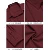 imageCOOFANDY Mens Cuban Guayabera Shirt Casual Button Down Shirts Long Sleeve Summer Beach ShirtsWine Red