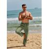 imageCOOFANDY Mens Casual Linen Pants Loose Fit Elastic Waist Drawstring Lightweight Pant Summer Beach TrousersArmy Green