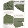 imageCOOFANDY Mens Casual Linen Pants Loose Fit Elastic Waist Drawstring Lightweight Pant Summer Beach TrousersArmy Green