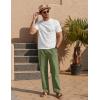 imageCOOFANDY Mens Casual Linen Pants Loose Fit Elastic Waist Drawstring Lightweight Pant Summer Beach TrousersArmy Green