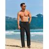 imageCOOFANDY Mens Casual Linen Pants Loose Fit Elastic Waist Drawstring Lightweight Pant Summer Beach TrousersBlack