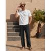 imageCOOFANDY Mens Casual Linen Pants Loose Fit Elastic Waist Drawstring Lightweight Pant Summer Beach TrousersBlack