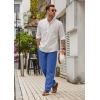imageCOOFANDY Mens Casual Linen Pants Loose Fit Elastic Waist Drawstring Lightweight Pant Summer Beach TrousersBlue