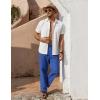 imageCOOFANDY Mens Casual Linen Pants Loose Fit Elastic Waist Drawstring Lightweight Pant Summer Beach TrousersBlue