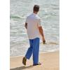 imageCOOFANDY Mens Casual Linen Pants Loose Fit Elastic Waist Drawstring Lightweight Pant Summer Beach TrousersBlue