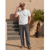imageCOOFANDY Mens Casual Linen Pants Loose Fit Elastic Waist Drawstring Lightweight Pant Summer Beach TrousersDrak Grey