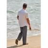 imageCOOFANDY Mens Casual Linen Pants Loose Fit Elastic Waist Drawstring Lightweight Pant Summer Beach TrousersDrak Grey