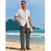 imageCOOFANDY Mens Casual Linen Pants Loose Fit Elastic Waist Drawstring Lightweight Pant Summer Beach TrousersDrak Grey
