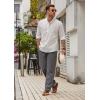 imageCOOFANDY Mens Casual Linen Pants Loose Fit Elastic Waist Drawstring Lightweight Pant Summer Beach TrousersDrak Grey