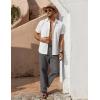 imageCOOFANDY Mens Casual Linen Pants Loose Fit Elastic Waist Drawstring Lightweight Pant Summer Beach TrousersDrak Grey