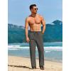 imageCOOFANDY Mens Casual Linen Pants Loose Fit Elastic Waist Drawstring Lightweight Pant Summer Beach TrousersDrak Grey