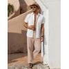 imageCOOFANDY Mens Casual Linen Pants Loose Fit Elastic Waist Drawstring Lightweight Pant Summer Beach TrousersKhaki
