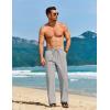 imageCOOFANDY Mens Casual Linen Pants Loose Fit Elastic Waist Drawstring Lightweight Pant Summer Beach TrousersLight Grey