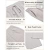 imageCOOFANDY Mens Casual Linen Pants Loose Fit Elastic Waist Drawstring Lightweight Pant Summer Beach TrousersLight Grey