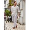 imageCOOFANDY Mens Casual Linen Pants Loose Fit Elastic Waist Drawstring Lightweight Pant Summer Beach TrousersLight Grey