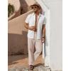 imageCOOFANDY Mens Casual Linen Pants Loose Fit Elastic Waist Drawstring Lightweight Pant Summer Beach TrousersLight Khaki