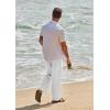 imageCOOFANDY Mens Casual Linen Pants Loose Fit Elastic Waist Drawstring Lightweight Pant Summer Beach TrousersWhite