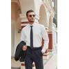 imageCOOFANDY Mens Stretch Dress Shirts Long Sleeve Button Down Shirt Regular Fit Formal Business ShirtsA White