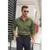 imageCOOFANDY Mens Stretch Dress Shirts Long Sleeve Button Down Shirt Regular Fit Formal Business ShirtsArmy Green